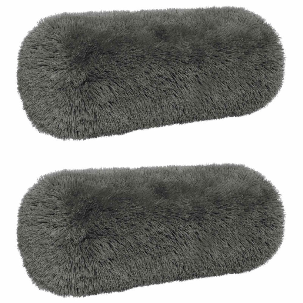 vidaXL Kuddöverdrag 2 st HEERLEN Ljusgrå Ø 15 x 40 cm PV Fleece
