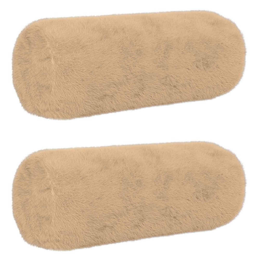 vidaXL Kuddöverdrag 2 st HEERLEN Gräddvit Ø 15 x 40 cm Faux Kaninpäls