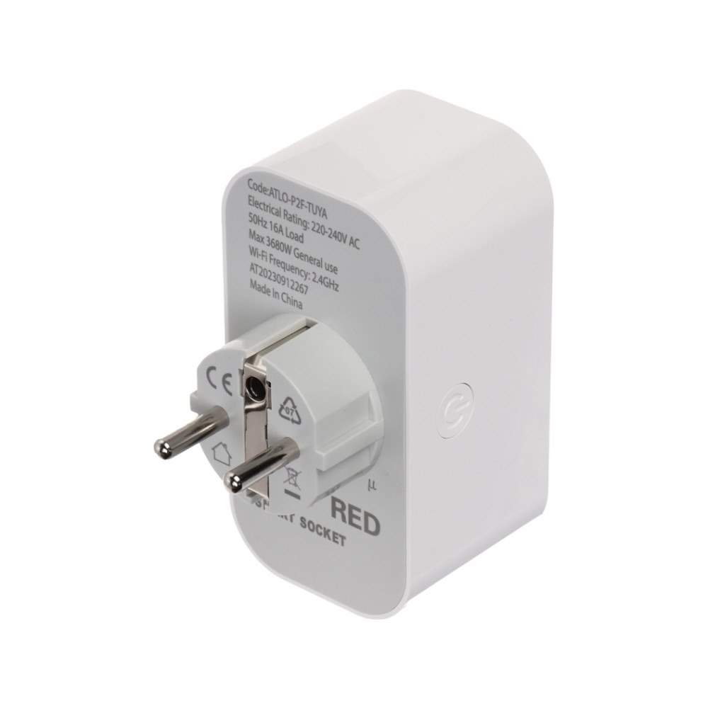 Atlo INTELLIGENT ELEKTRISKT SOCKET ATLO-P2F-TUYA Wi-Fi, Tuya Smar...