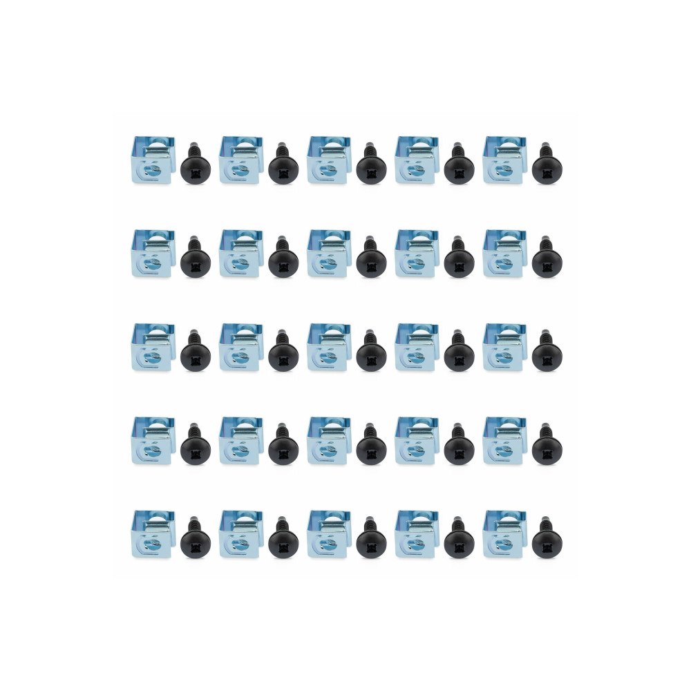 StarTech.com Startech Serverrackskruvar och klämmuttrar - 10-32 - rackmonteringsskruvar och klämmuttrar som glider på - 50-pack - skr...