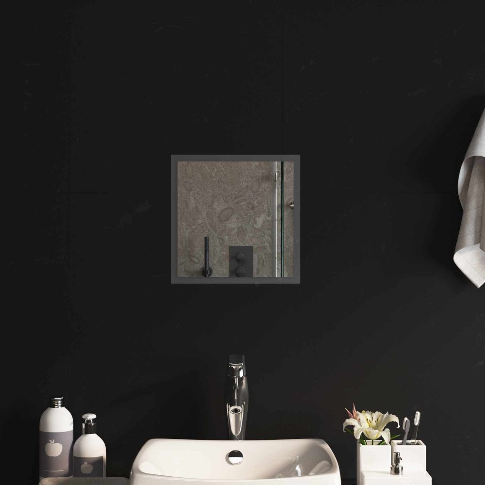 vidaXL LED Badrumsspegel med spegel Transparent 30 x 30 cm härdat glas