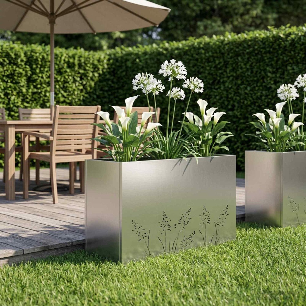 vidaXL Trädgårdsplanterare Silver 80 x 20 x 49 cm Galvaniserat stål