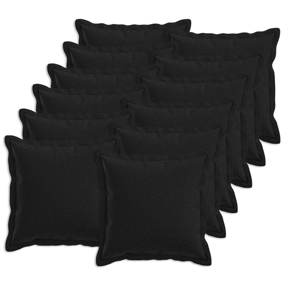 vidaXL Kuddöverdrag 12 st HOUTEN Svart 45 x 45 cm Faux Linne