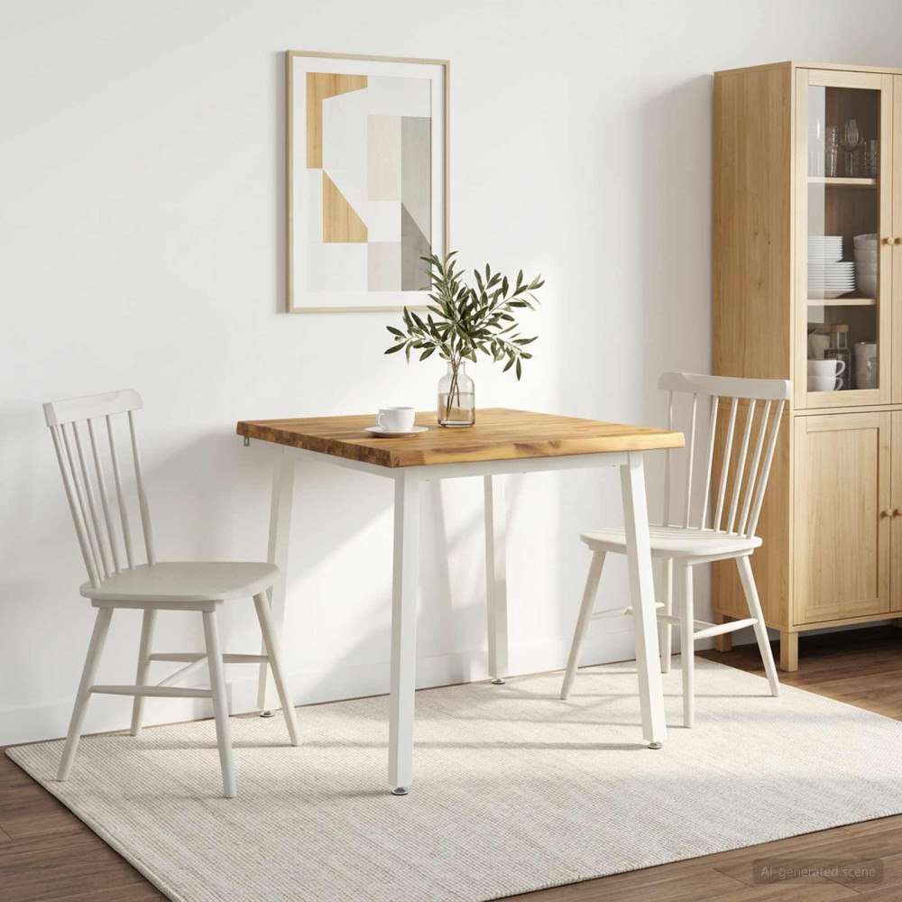 vidaXL 60 x 55 x 75 cm Massivt Akaciaträ Vit Rektangulär