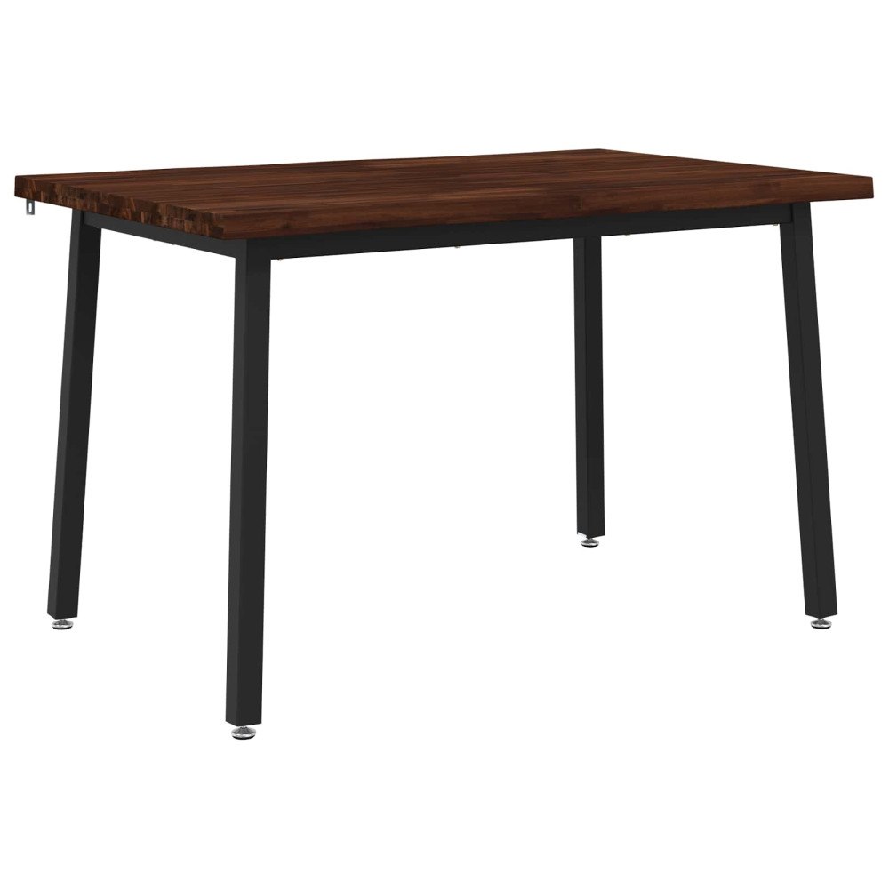 vidaXL 110 x 55 x 75 cm Massivt Akaciaträ Mörkbrun och svart