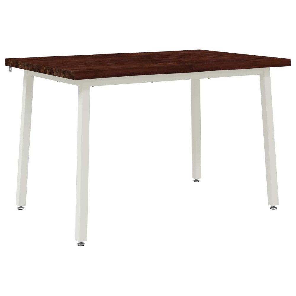 vidaXL 120 x 70 x 75 cm Massivt Akaciaträ Mörkbrun och Vit Rektangulär