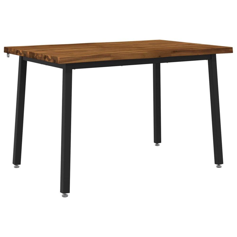 vidaXL 120 x 70 x 75 cm Massivt Akaciaträ Naturlig och svart