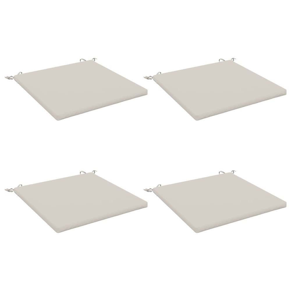 vidaXL 4-delade Sittdynor SOEST 4 st 100% Polyester Vit 80 x 80 x 3 cm
