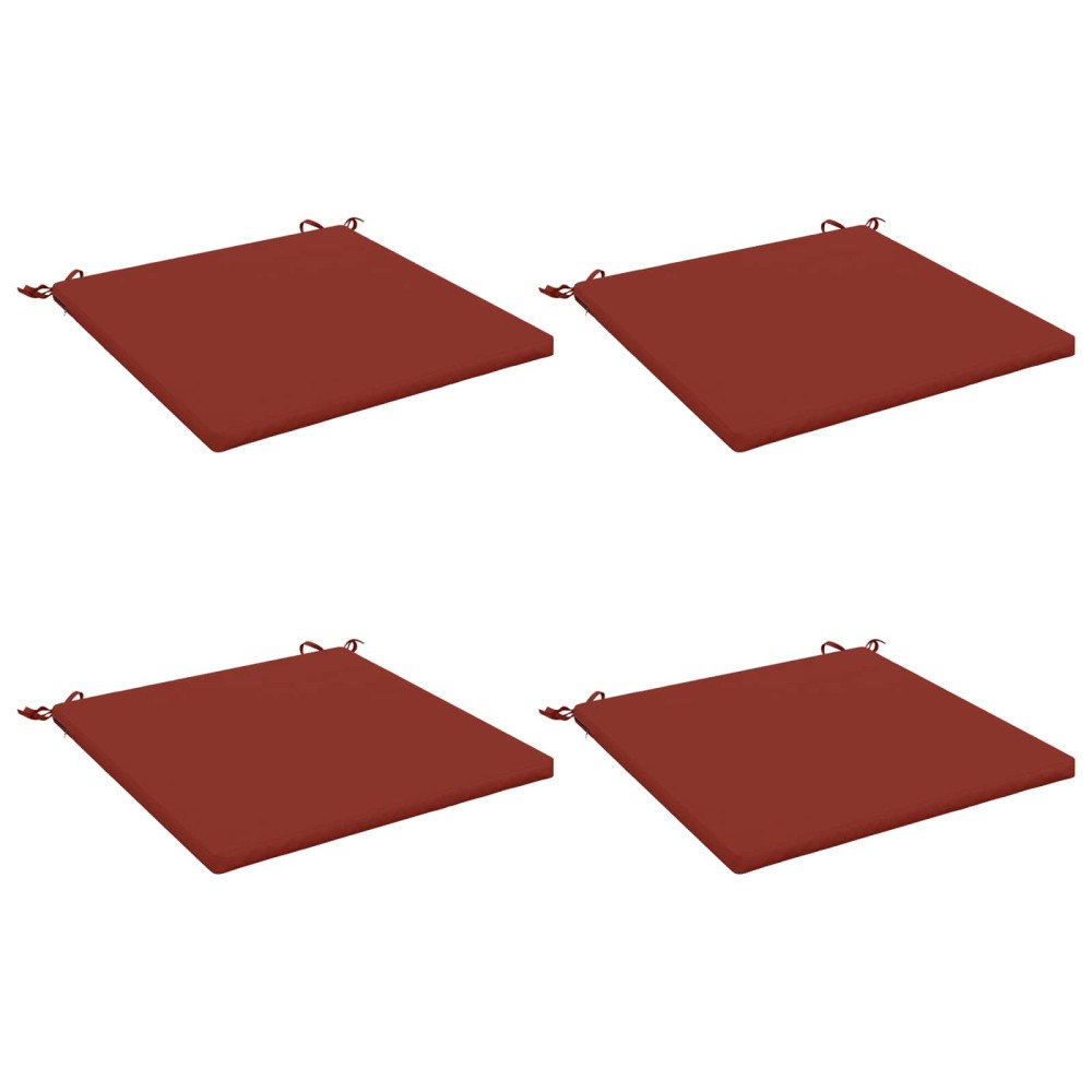 vidaXL 4-delade Sittdynor SOEST 4 st 100% Polyester Röd 80 x 80 x 3 cm
