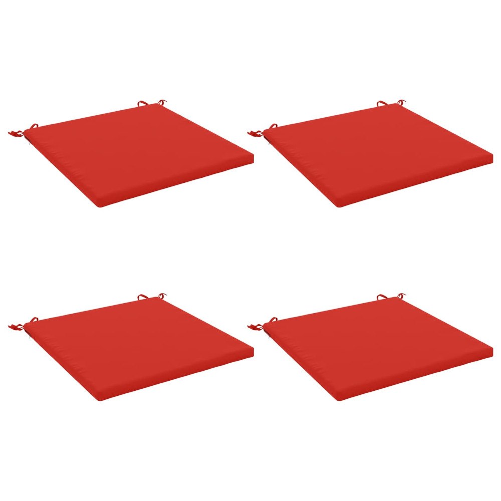 vidaXL 4-delade Sittdynor SOEST 4 st 100% Polyester Röd 80 x 80 x 3 cm