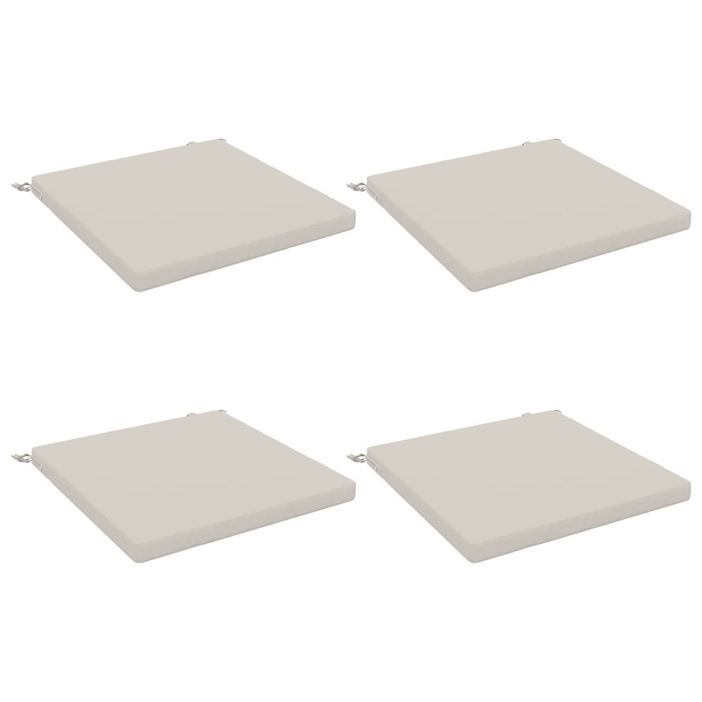 vidaXL 4-delade Sittdynor SOEST 4 st 100% Polyester Vit 80 x 80 x 5 cm