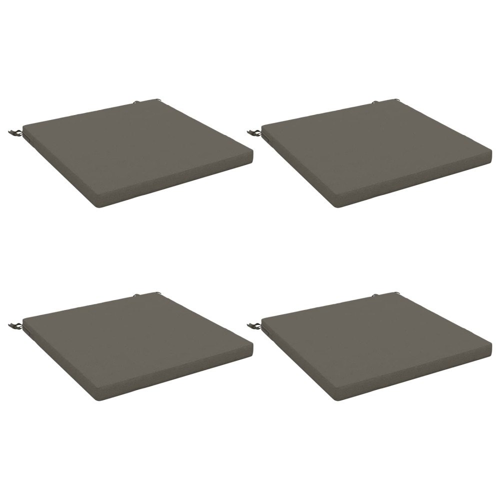 vidaXL 4-delade Sittdynor SOEST 4 st 100% Polyester Grå 80 x 80 x 5 cm