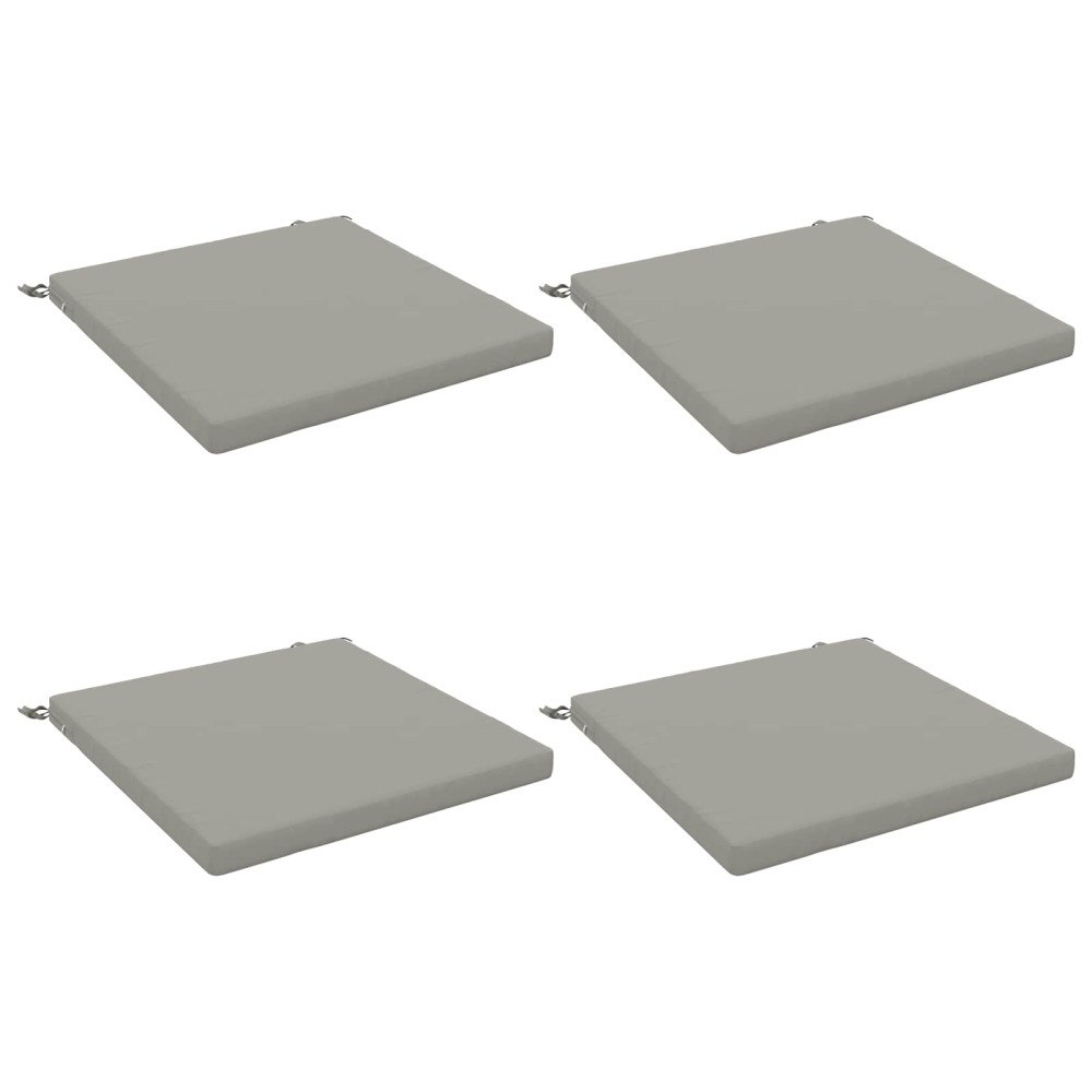 vidaXL 4-delade Sittdynor SOEST 4 st 100% Polyester Grå 80 x 80 x 5 cm