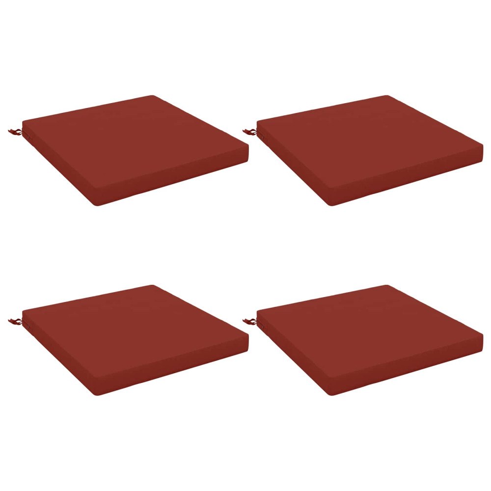 vidaXL 4-delade Sittdynor SOEST 4 st 100% Polyester Röd 80 x 80 x 7 cm