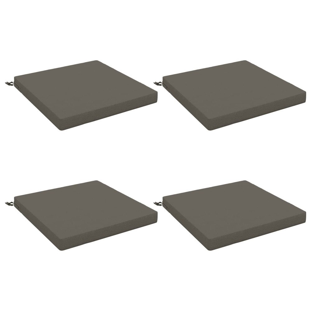 vidaXL 4-delade Sittdynor SOEST 4 st 100% Polyester Grå 80 x 80 x 7 cm