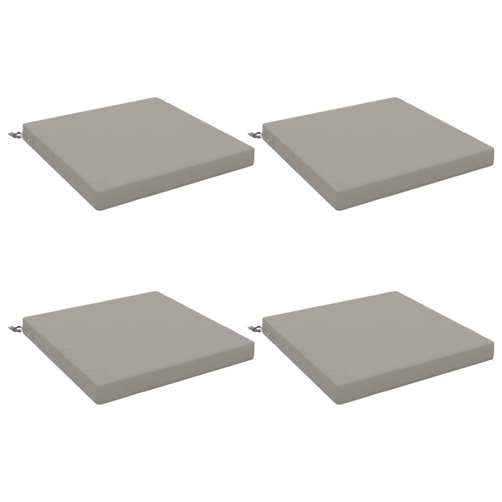 vidaXL 4-delade Sittdynor SOEST 4 st 100% Polyester Grå 80 x 80 x 7 cm