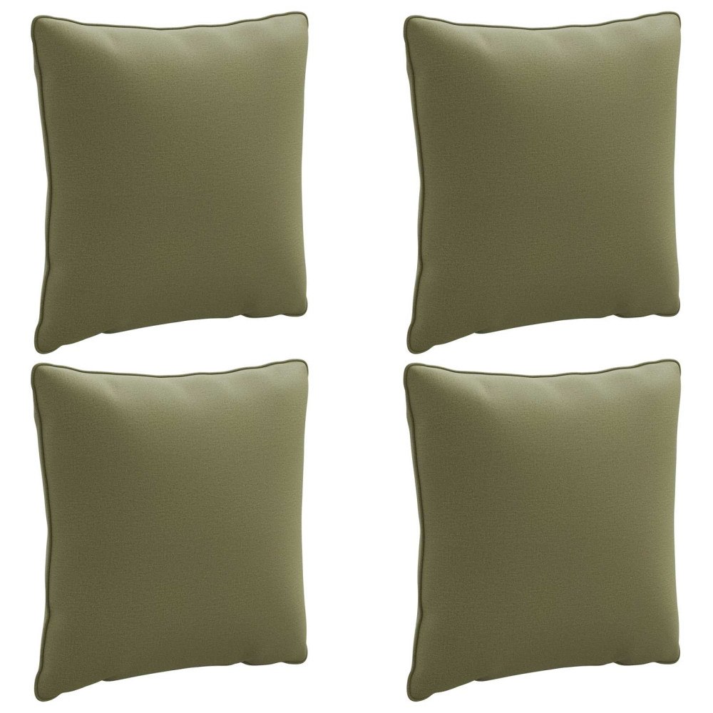 vidaXL 4-delad ryggkudde PUTTEN 4 st 100% Polyester Olivgrön