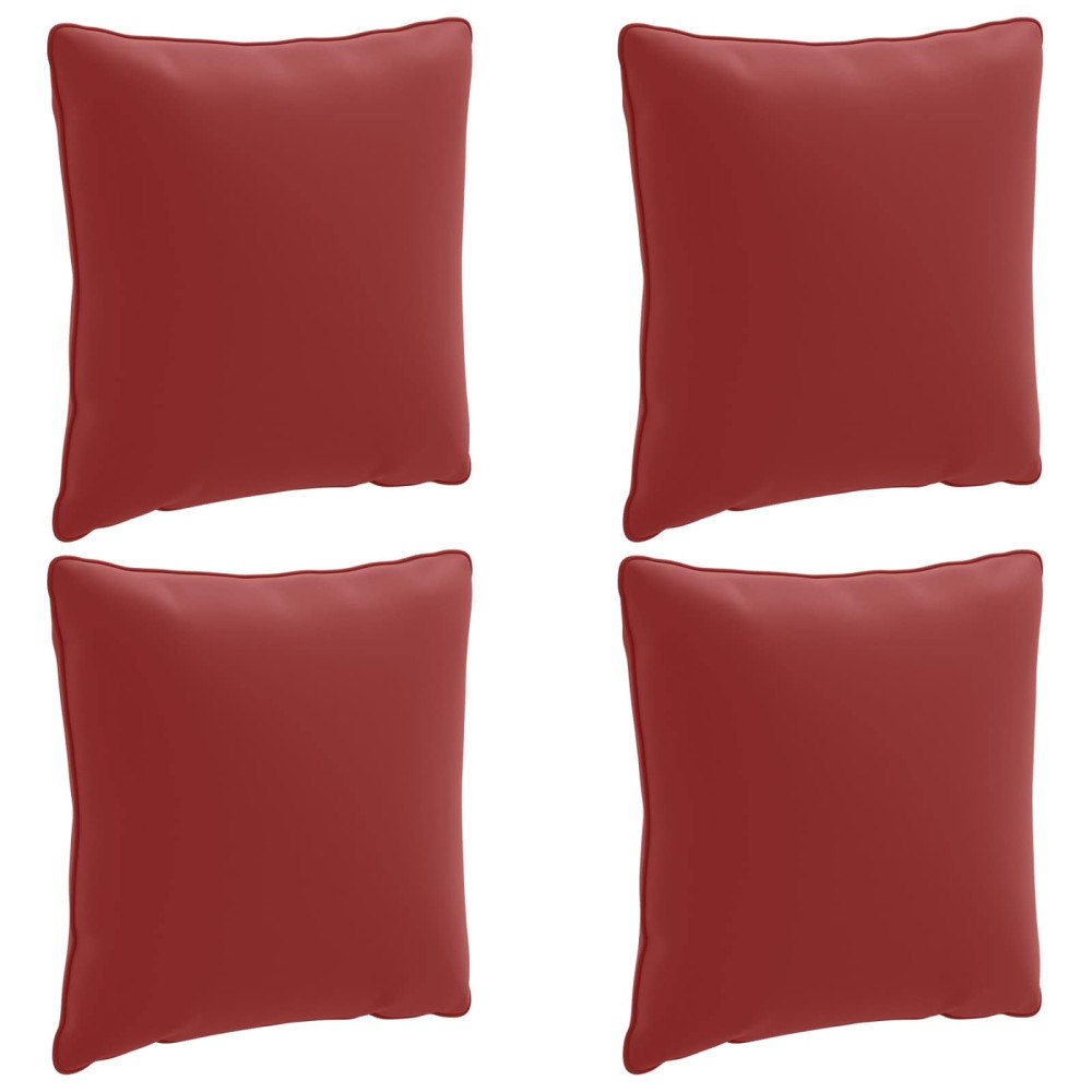 vidaXL 4-delad ryggkudde PUTTEN 4 st 100% Polyester Vinröd