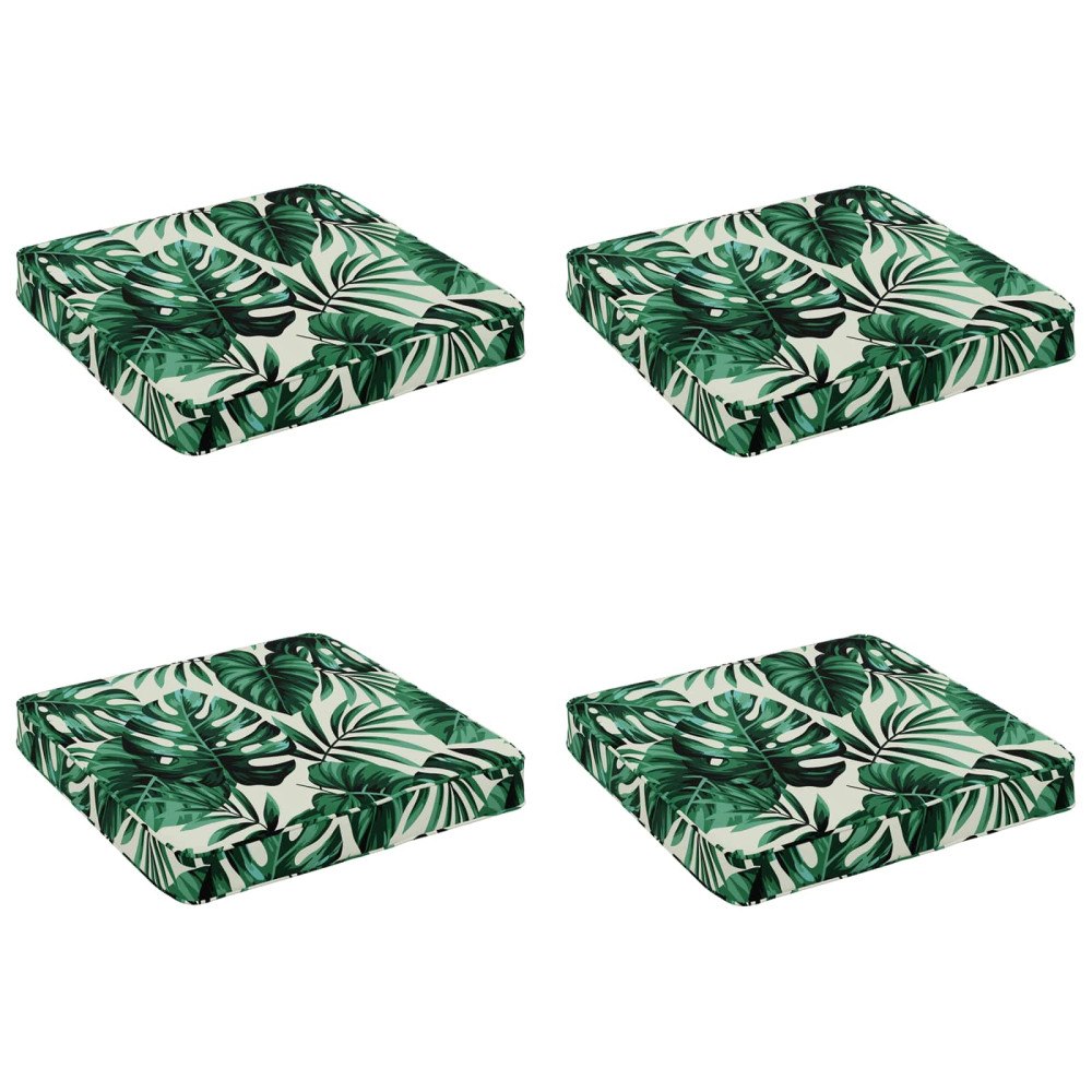vidaXL 4-delade Sittdynor VUGHT 4 st 100% Polyester Bladmönster