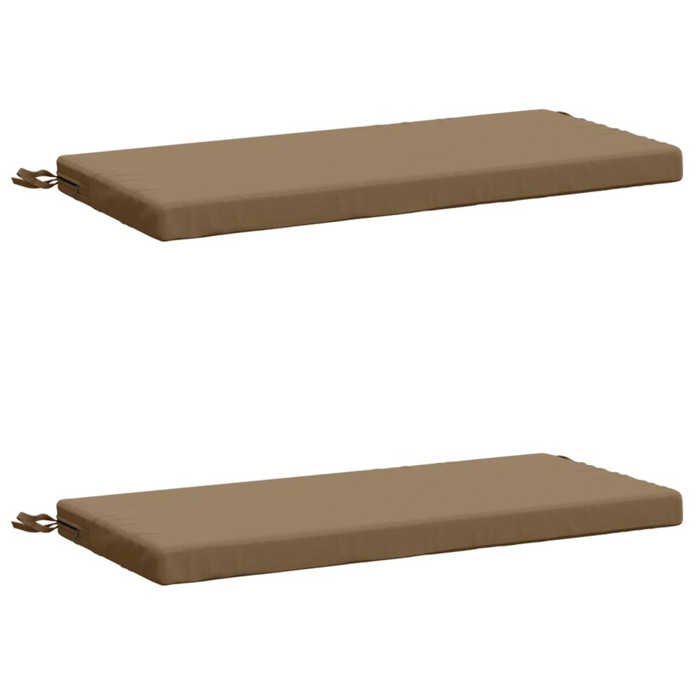 vidaXL 2-delade Bänk Kuddar SOEST 2 st 100% Polyester Taupe