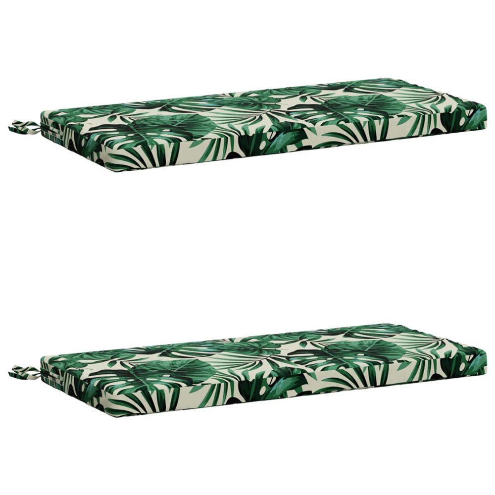 vidaXL 2-delade Bänk Kuddar SOEST 2 st 100% Polyester Bladmönster