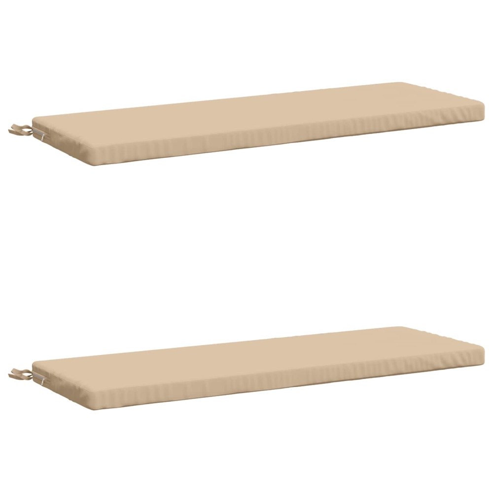 vidaXL 2-delade Bänk Kuddar SOEST 2 st 100% Polyester Gräddvit