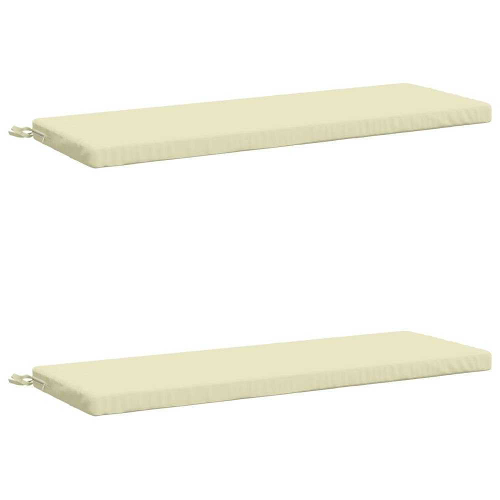 vidaXL 2-delade Bänk Kuddar SOEST 2 st 100% Polyester Gräddvit