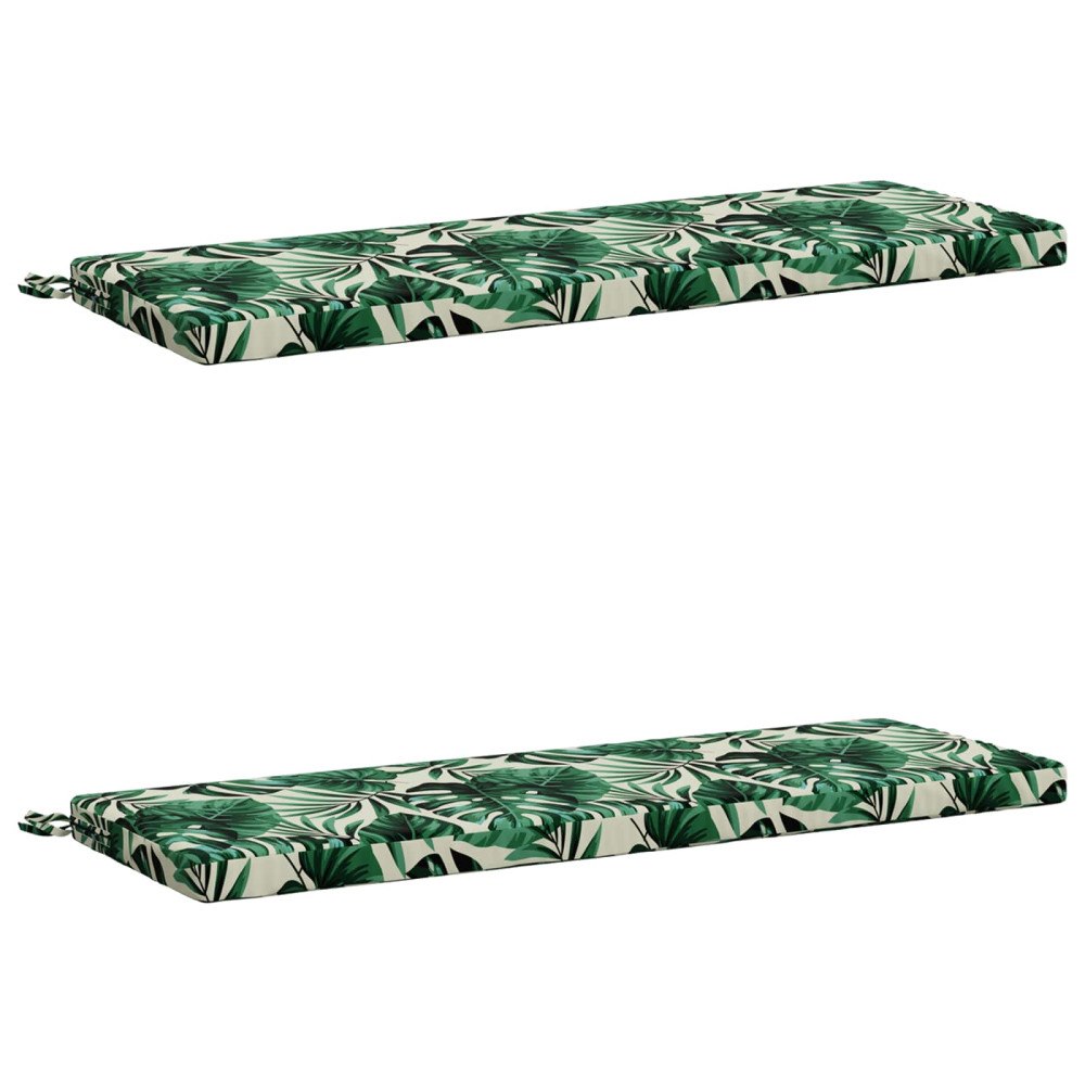 vidaXL 2-delade Bänk Kuddar SOEST 2 st 100% Polyester Bladmönster