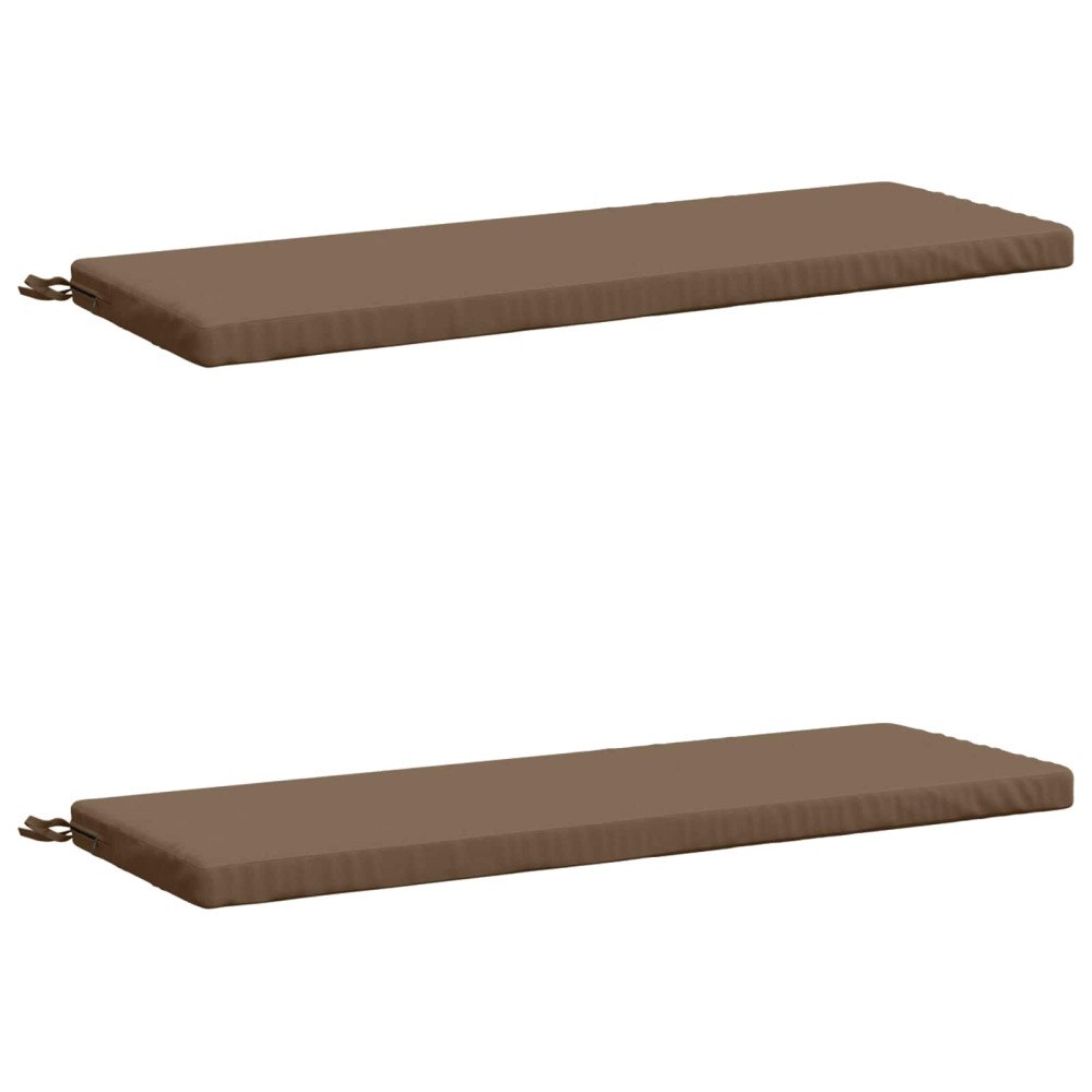 vidaXL 2-delade Bänk Kuddar SOEST 2 st 100% Polyester Taupe