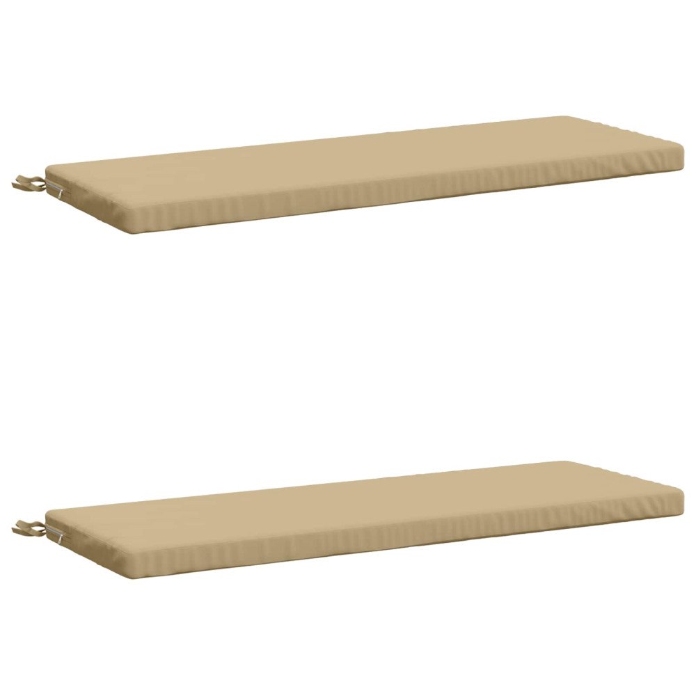vidaXL 2-delade Bänk Kuddar SOEST 2 st 100% Polyester Beige