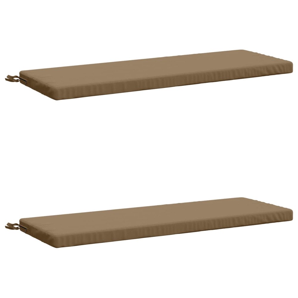 vidaXL 2-delade Bänk Kuddar SOEST 2 st 100% Polyester Taupe