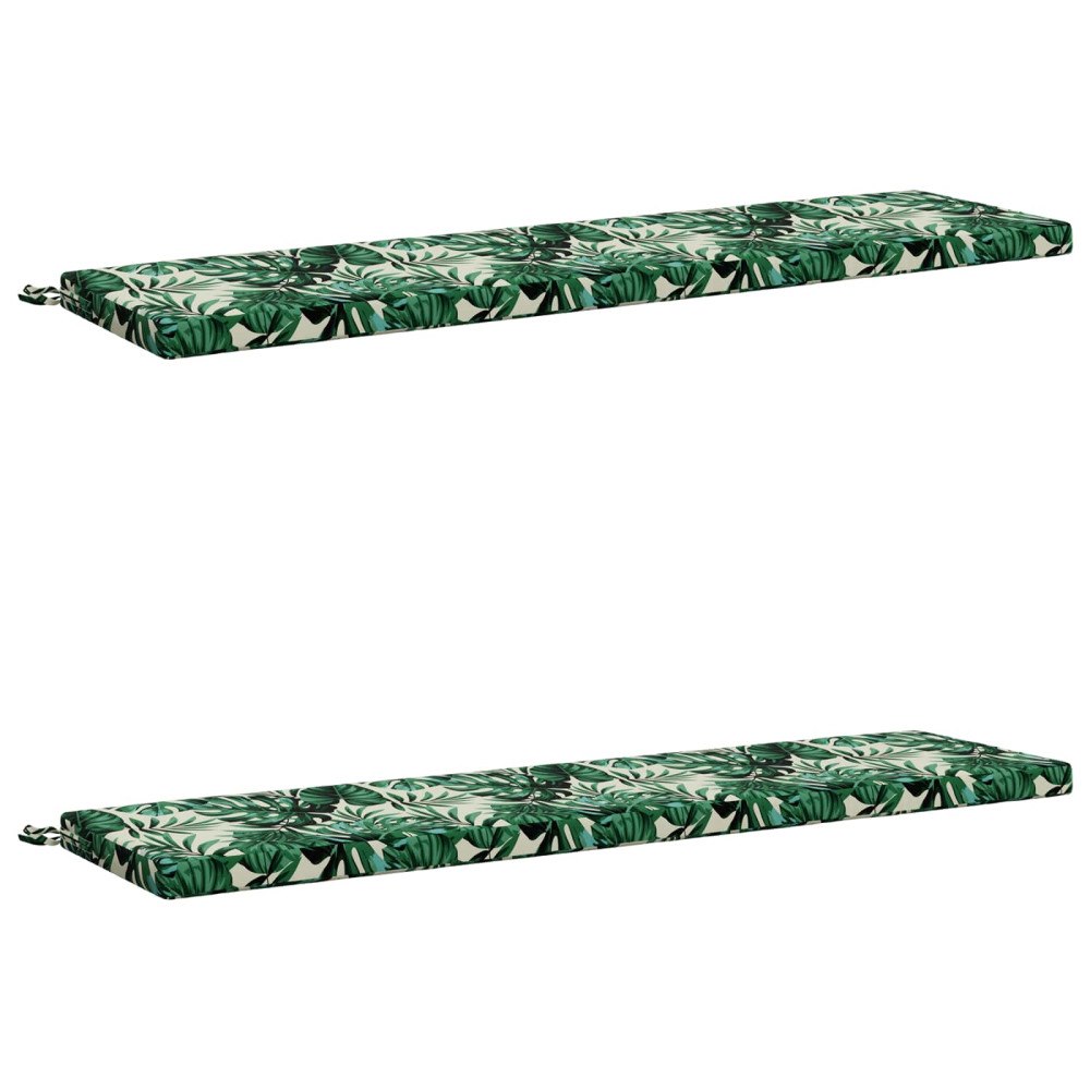 vidaXL 2-delade Bänk Kuddar SOEST 2 st 100% Polyester Bladmönster