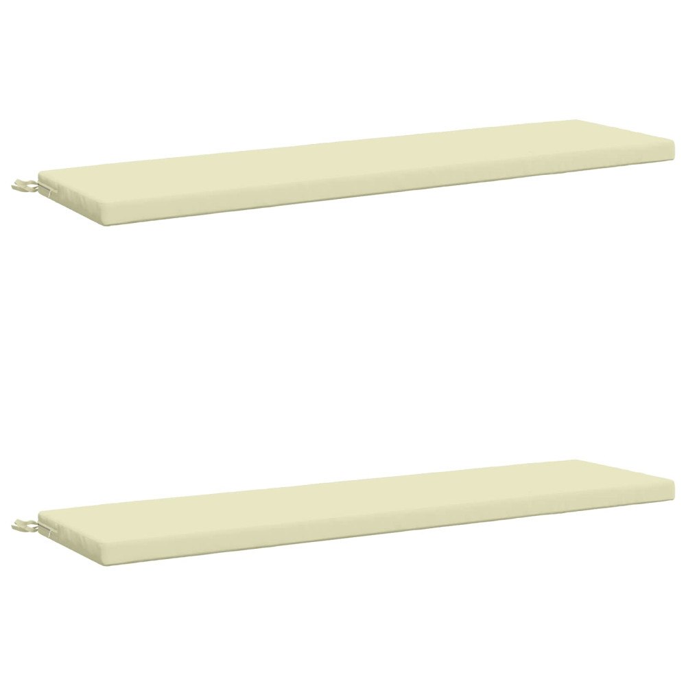 vidaXL 2-delade Bänk Kuddar SOEST 2 st 100% Polyester Gräddvit