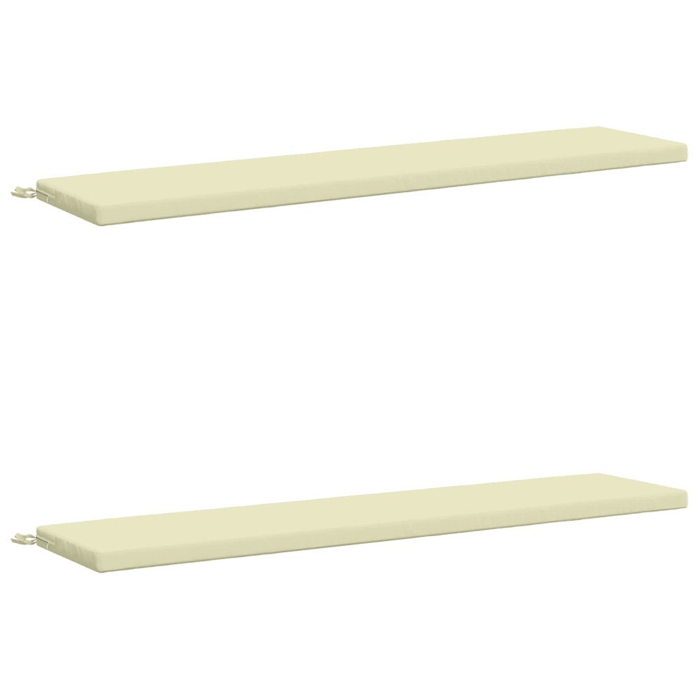 vidaXL 2-delade Bänk Kuddar SOEST 2 st 100% Polyester Gräddvit