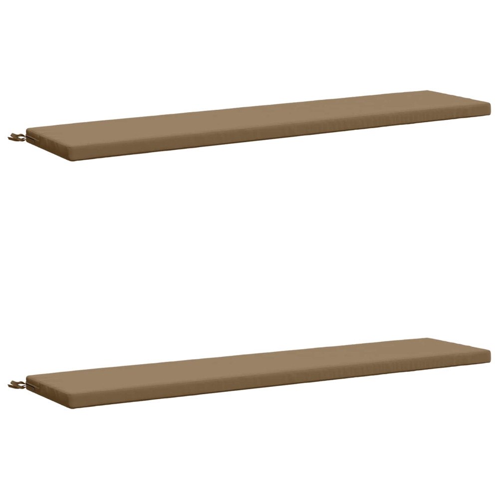 vidaXL 2-delade Bänk Kuddar SOEST 2 st 100% Polyester Taupe