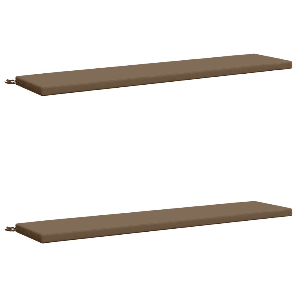 vidaXL 2-delade Bänk Kuddar SOEST 2 st 100% Polyester Taupe