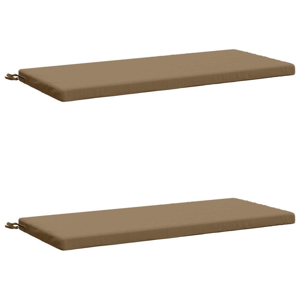 vidaXL 2-delade Bänk Kuddar SOEST 2 st 100% Polyester Taupe