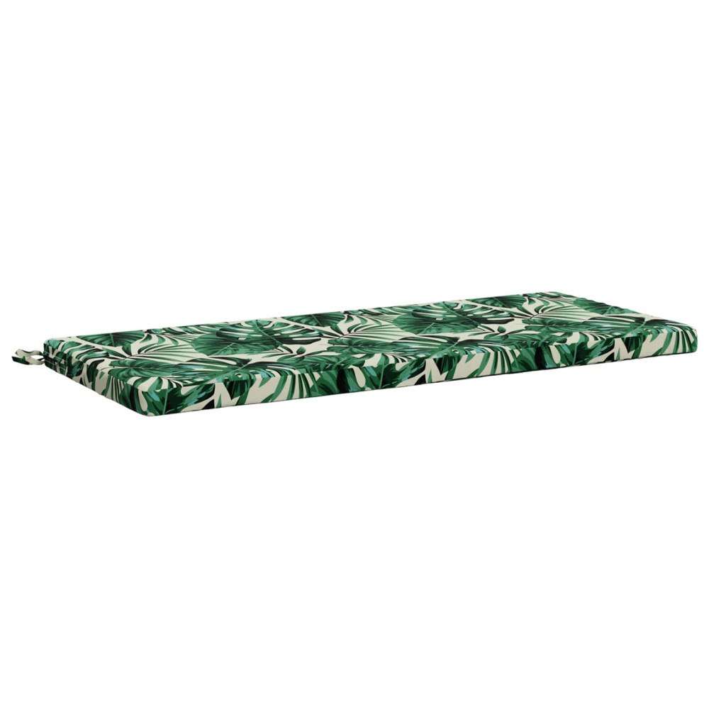 vidaXL Bänk kudde SOEST 100% Polyester Bladmönster 120 x 50 x 5 cm