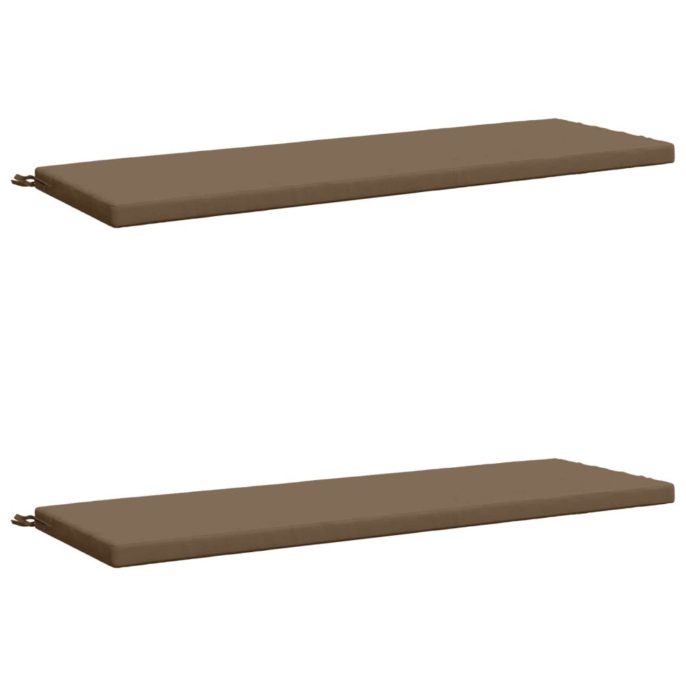 vidaXL 2-delade Bänk Kuddar SOEST 2 st 100% Polyester Taupe