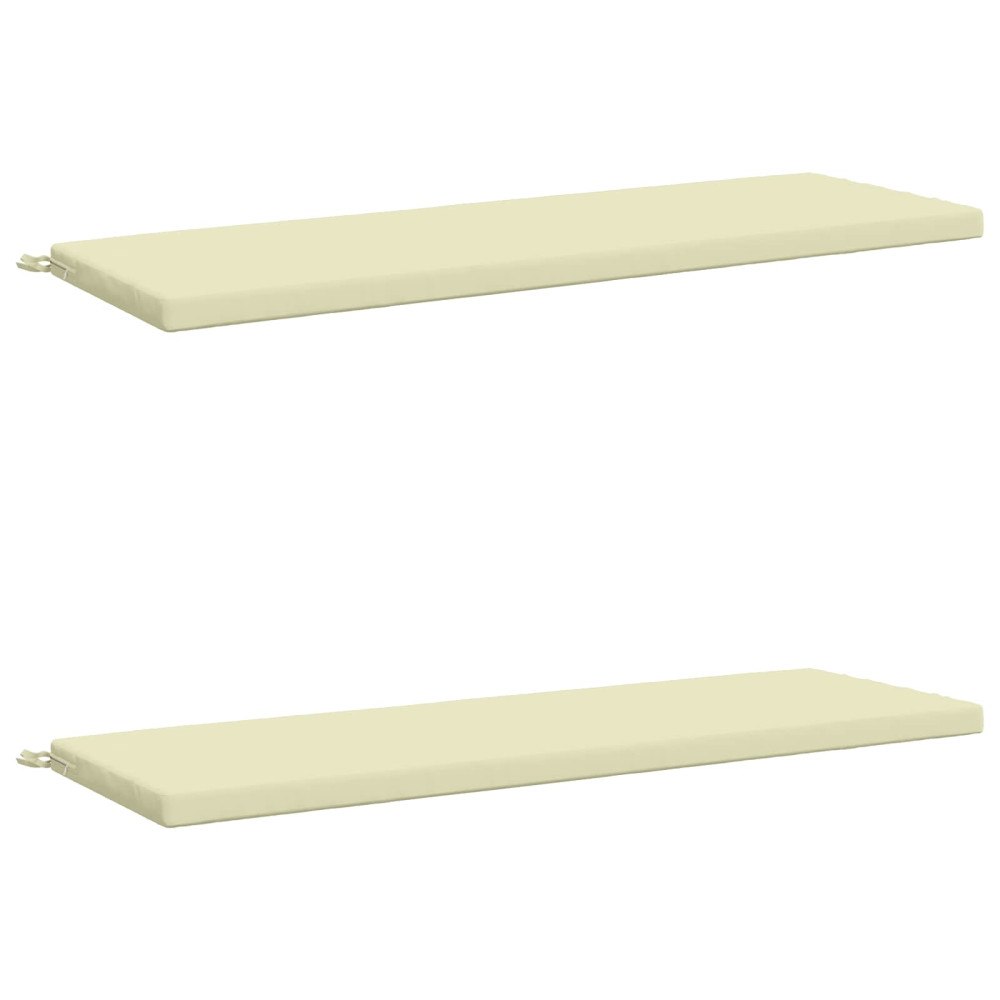 vidaXL 2-delade Bänk Kuddar SOEST 2 st 100% Polyester Gräddvit