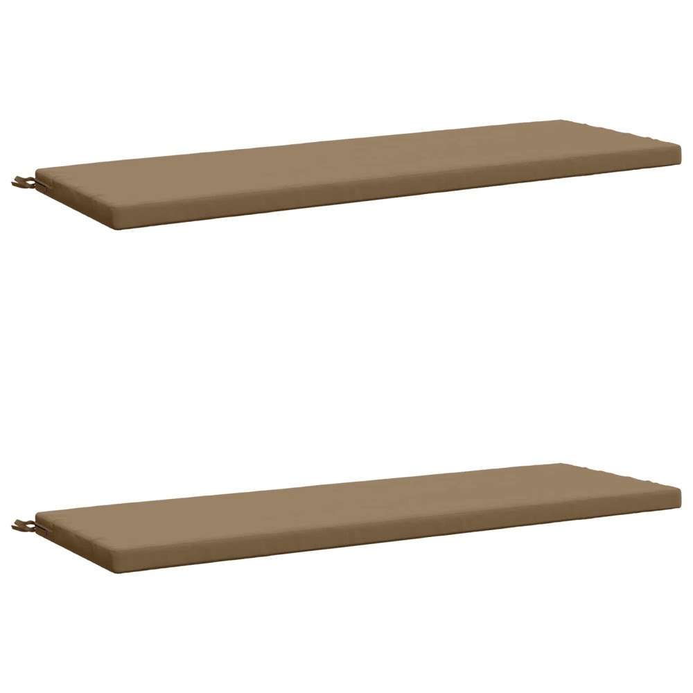 vidaXL 2-delade Bänk Kuddar SOEST 2 st 100% Polyester Taupe