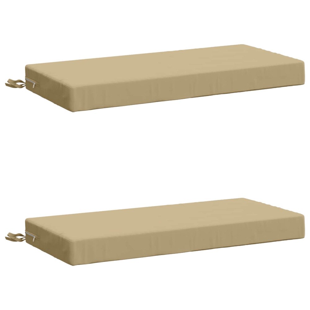 vidaXL 2-delade Bänk Kuddar SOEST 2 st 100% Polyester Beige