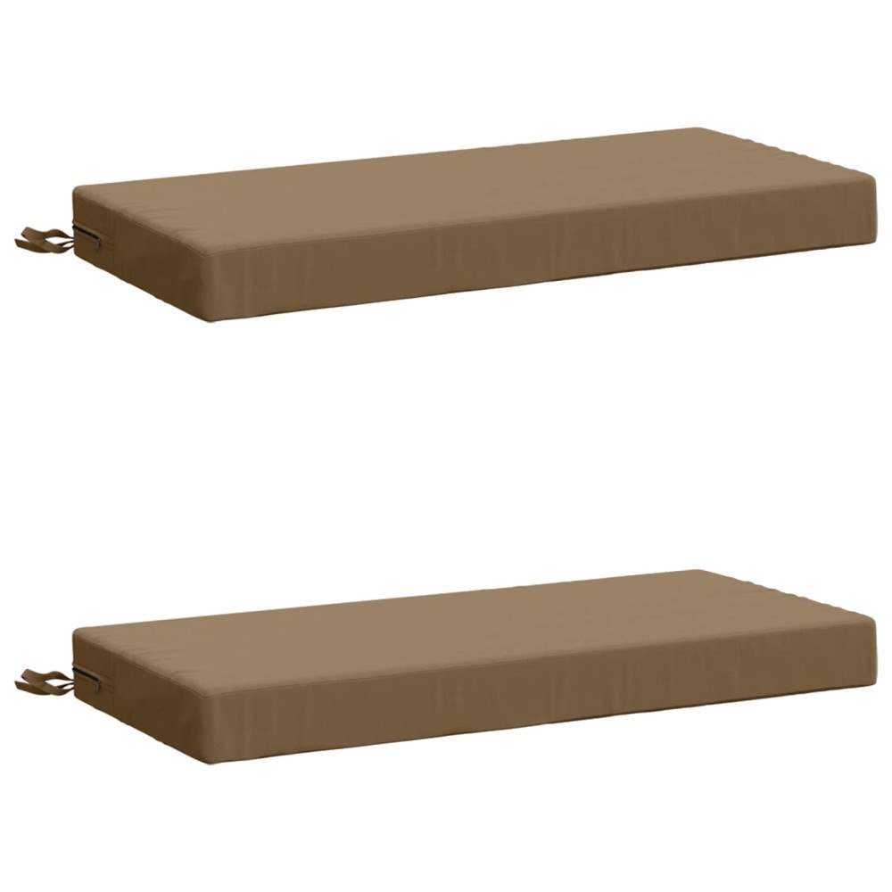 vidaXL 2-delade Bänk Kuddar SOEST 2 st 100% Polyester Taupe