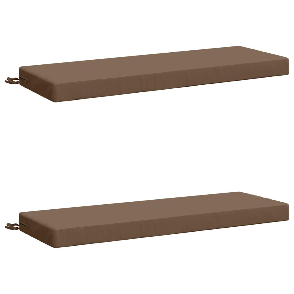vidaXL 2-delade Bänk Kuddar SOEST 2 st 100% Polyester Taupe