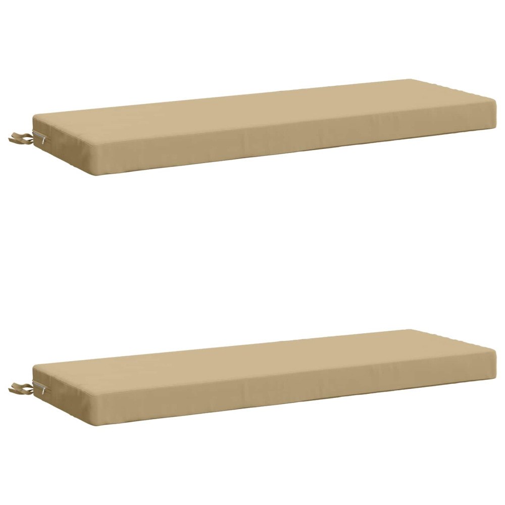 vidaXL 2-delade Bänk Kuddar SOEST 2 st 100% Polyester Beige