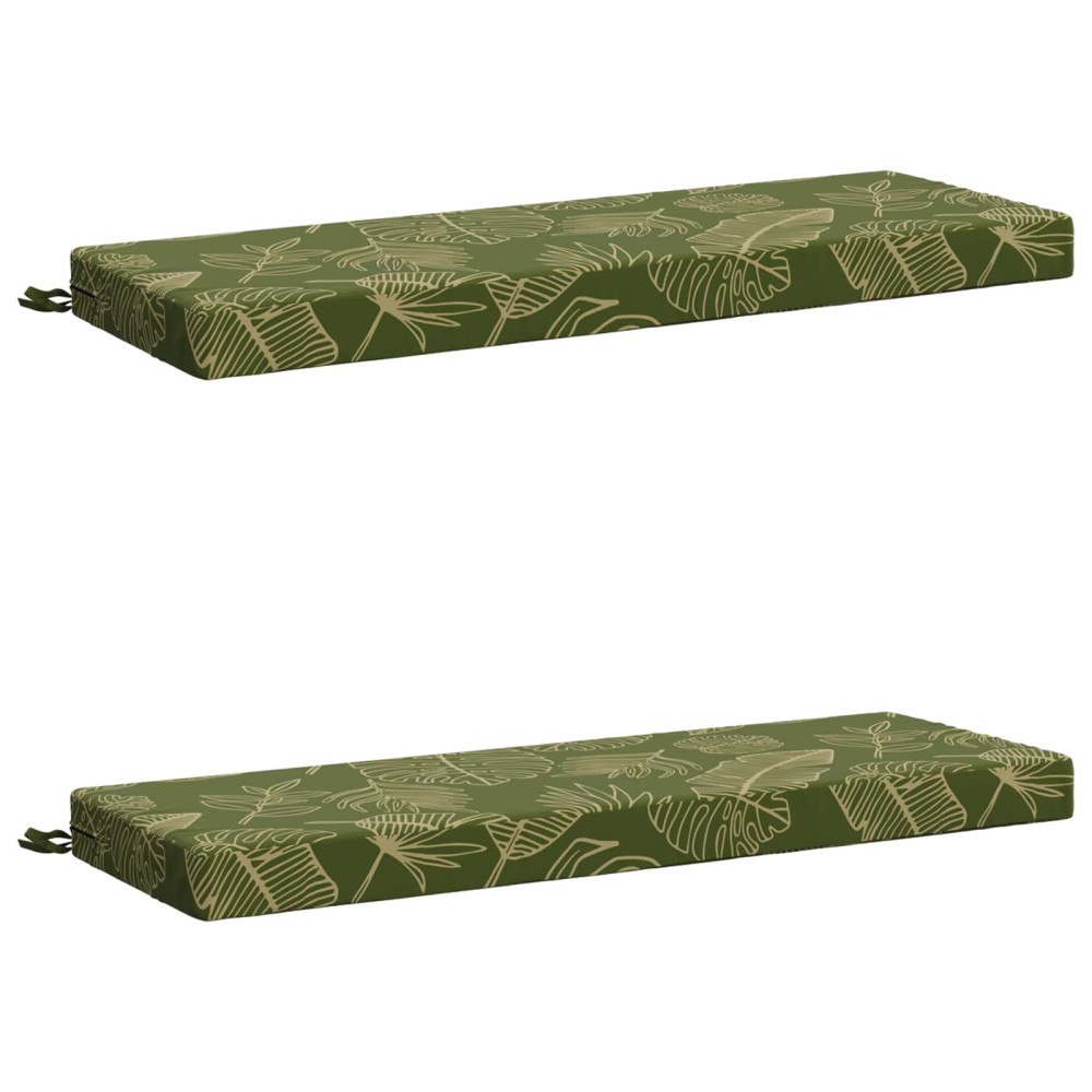 vidaXL 2-delade Bänk Kuddar SOEST 2 st 100% Polyester Bladdesign