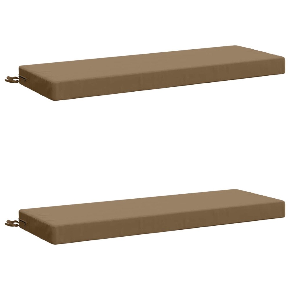 vidaXL 2-delade Bänk Kuddar SOEST 2 st 100% Polyester Taupe