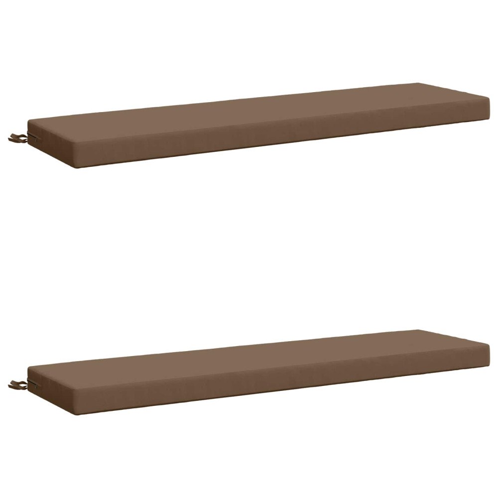 vidaXL 2-delade Bänk Kuddar SOEST 2 st 100% Polyester Taupe