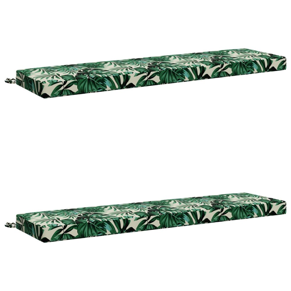 vidaXL 2-delade Bänk Kuddar SOEST 2 st 100% Polyester Bladmönster