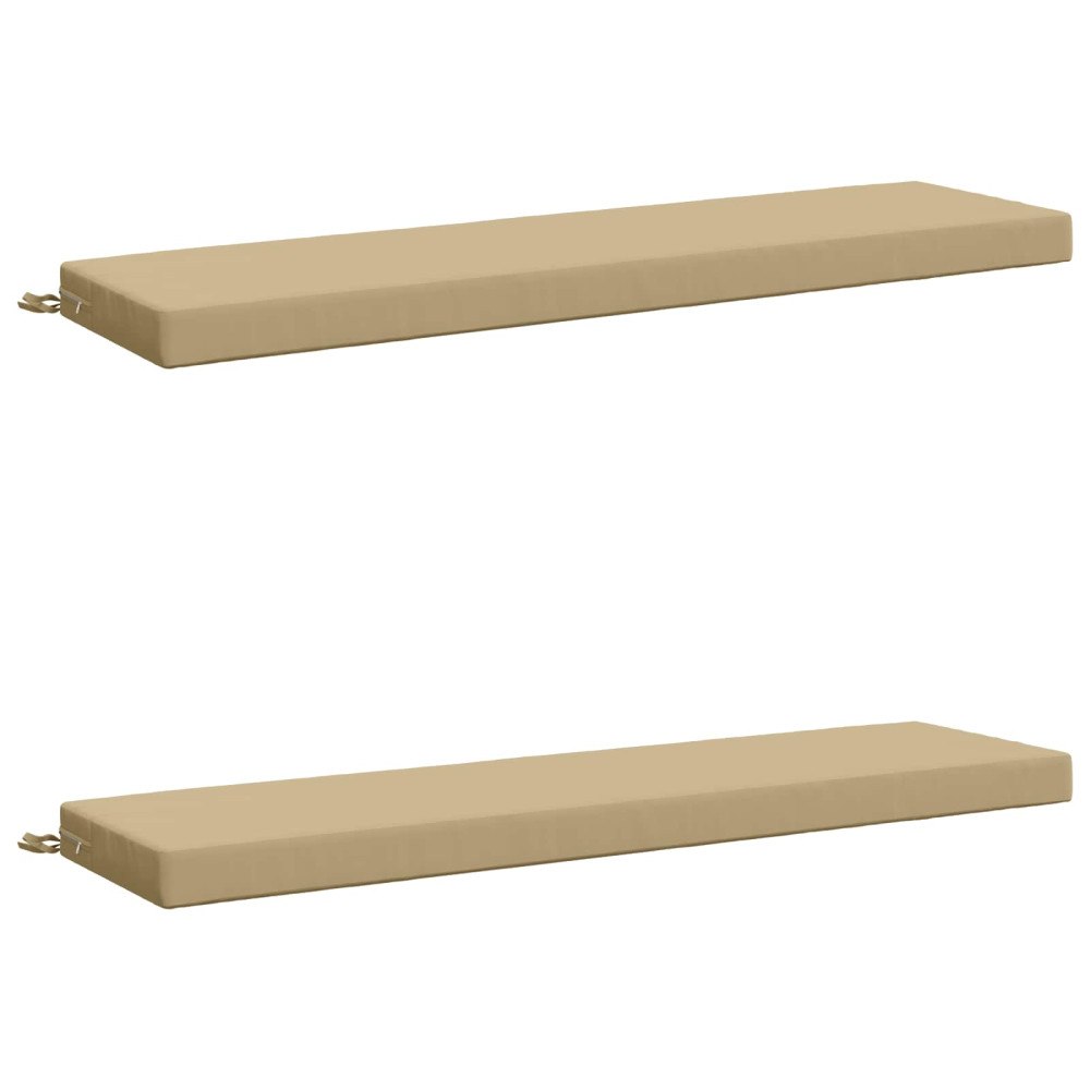 vidaXL 2-delade Bänk Kuddar SOEST 2 st 100% Polyester Beige